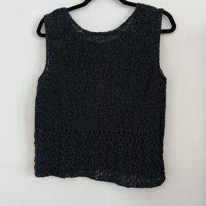 Black Knitted Tank Top